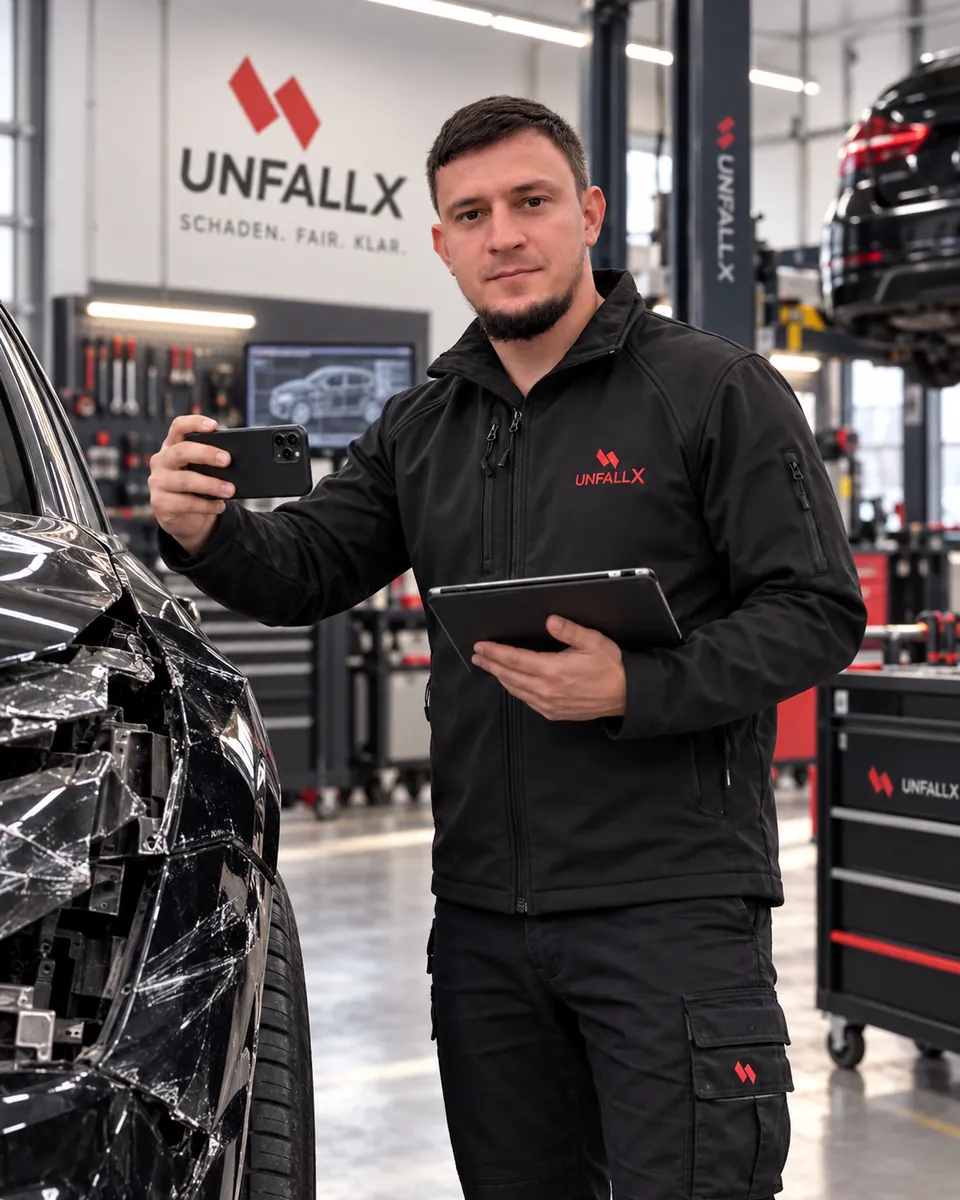Selimchan Kasumov mit Telefon und Tablet – KI-Szene